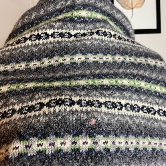 Vintage Item & Co 100% Wool Cardigan Green and Grey (M) - Picture 4 of 5